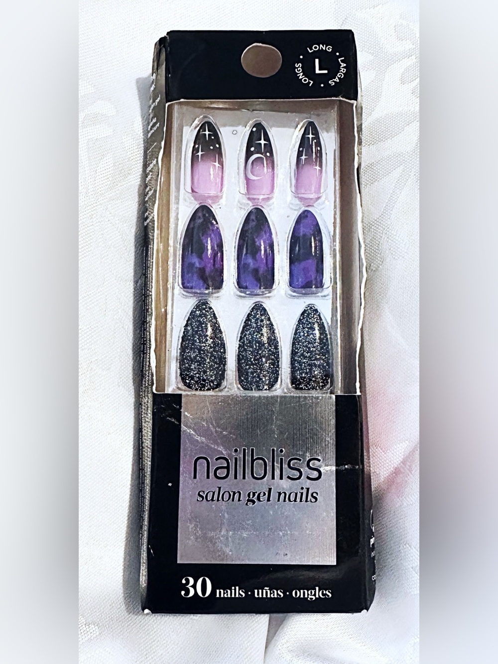 Bliss Purple Ombre & Glitter Press-On Nails - 30 Pack